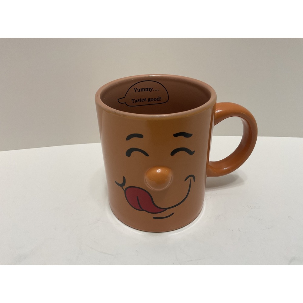 Atico International Orange 3D Face Mug Yummy Tastes Good Ceramic Coffee Cup